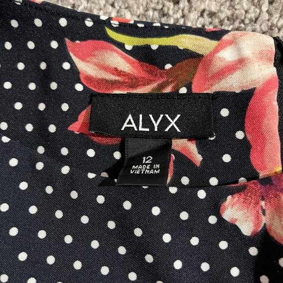 ALYX Black White Polka Dot Floral Sleeveless Work Business Professional Dress 12 - Picture 13 of 15